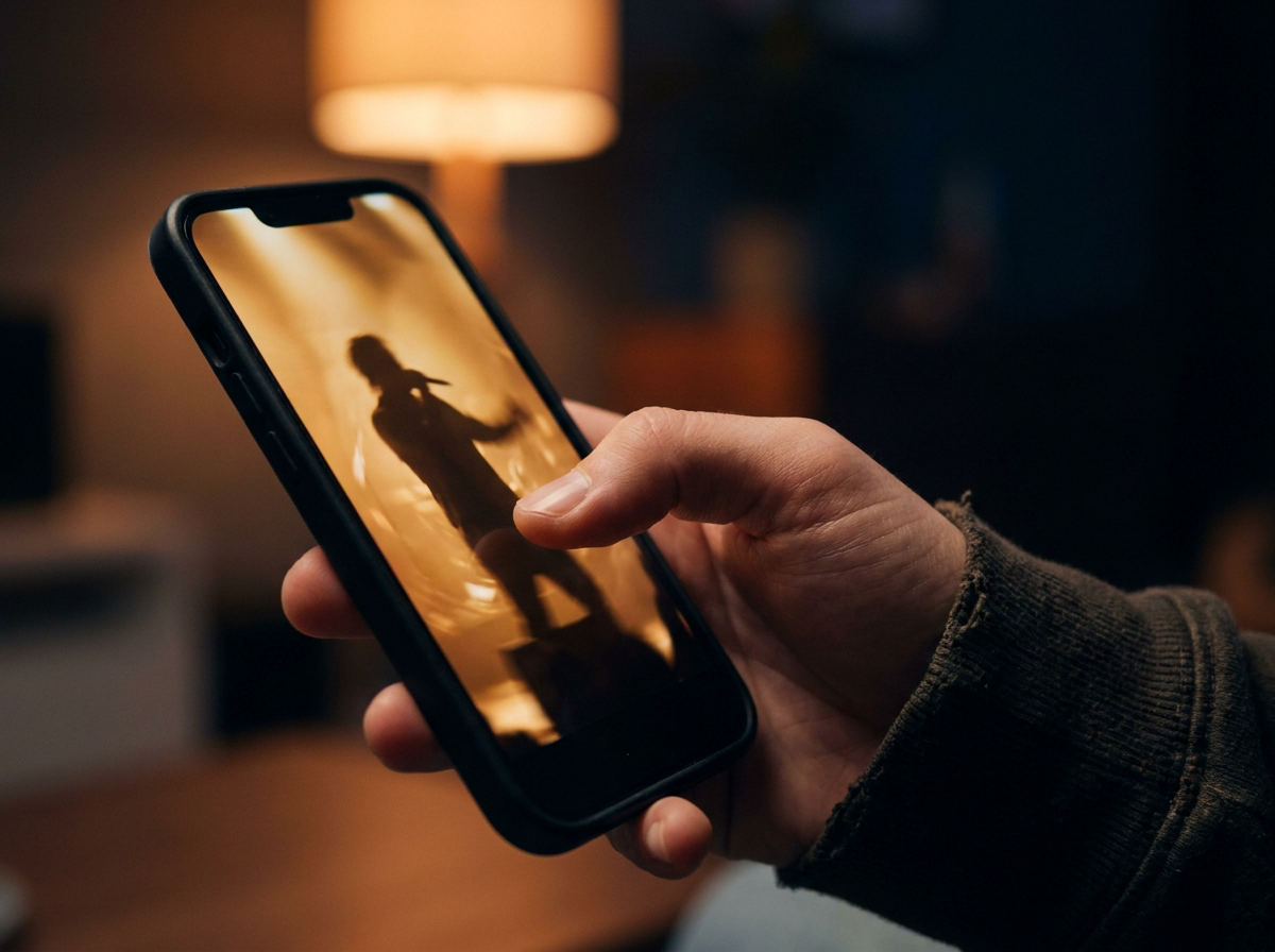 A fan swiping right on a performance video